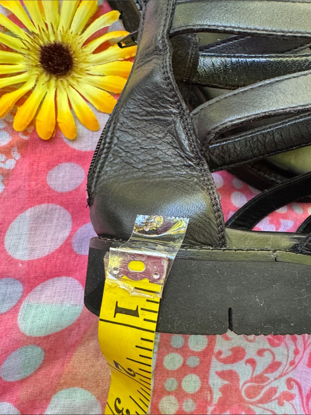 🌞 STRATEGIA; Black Leather Italian Designer Gladiator Sandals; Women’s Size 9! - Picture 13 of 15